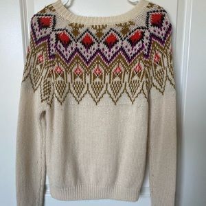 Patterned cream sweater